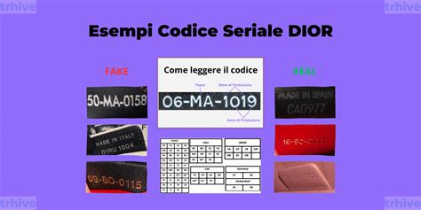 codice seriale dior